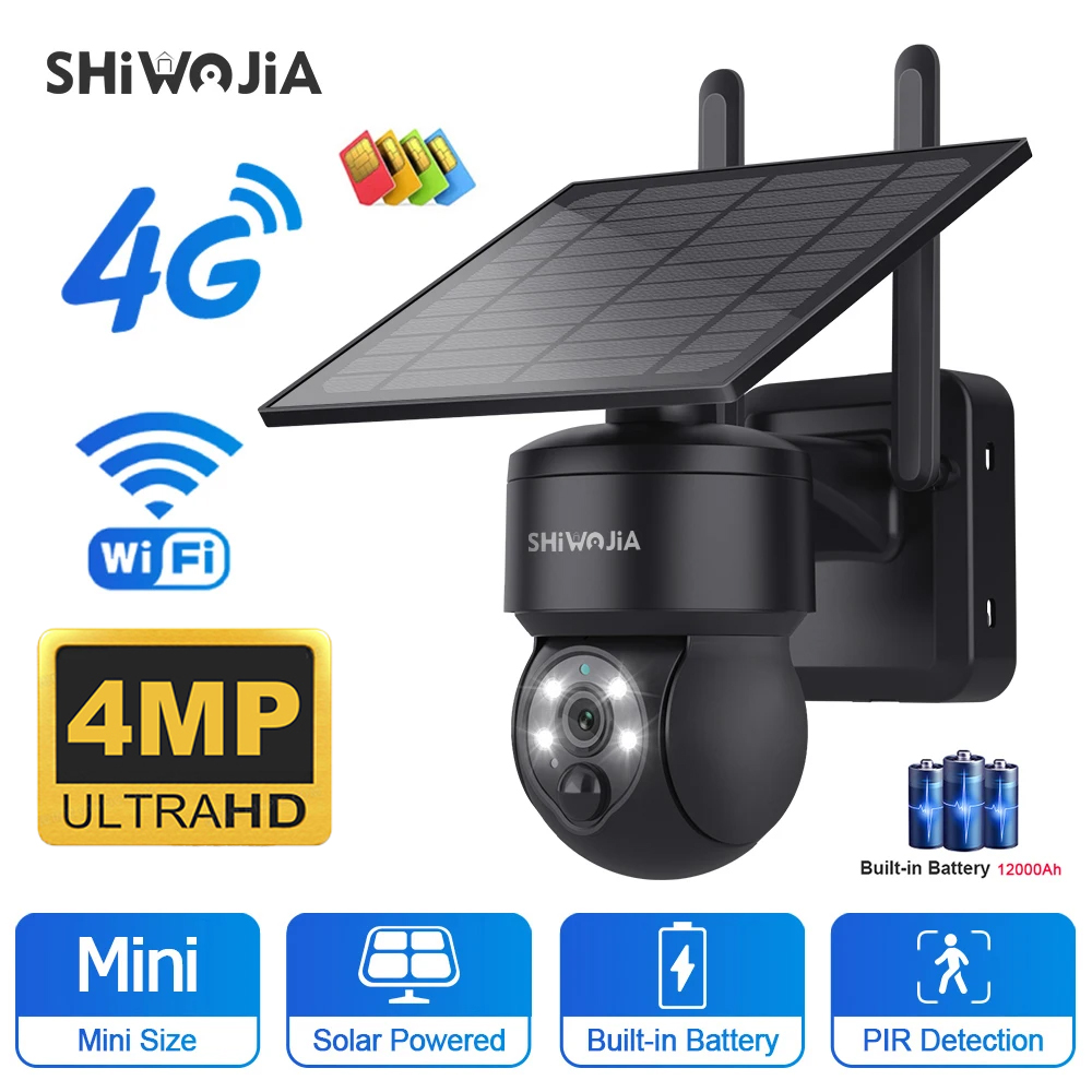 Home Security Cameras Wireless - SHIWOJIA WIFI bezprzewodowa kamera słoneczna PTZ