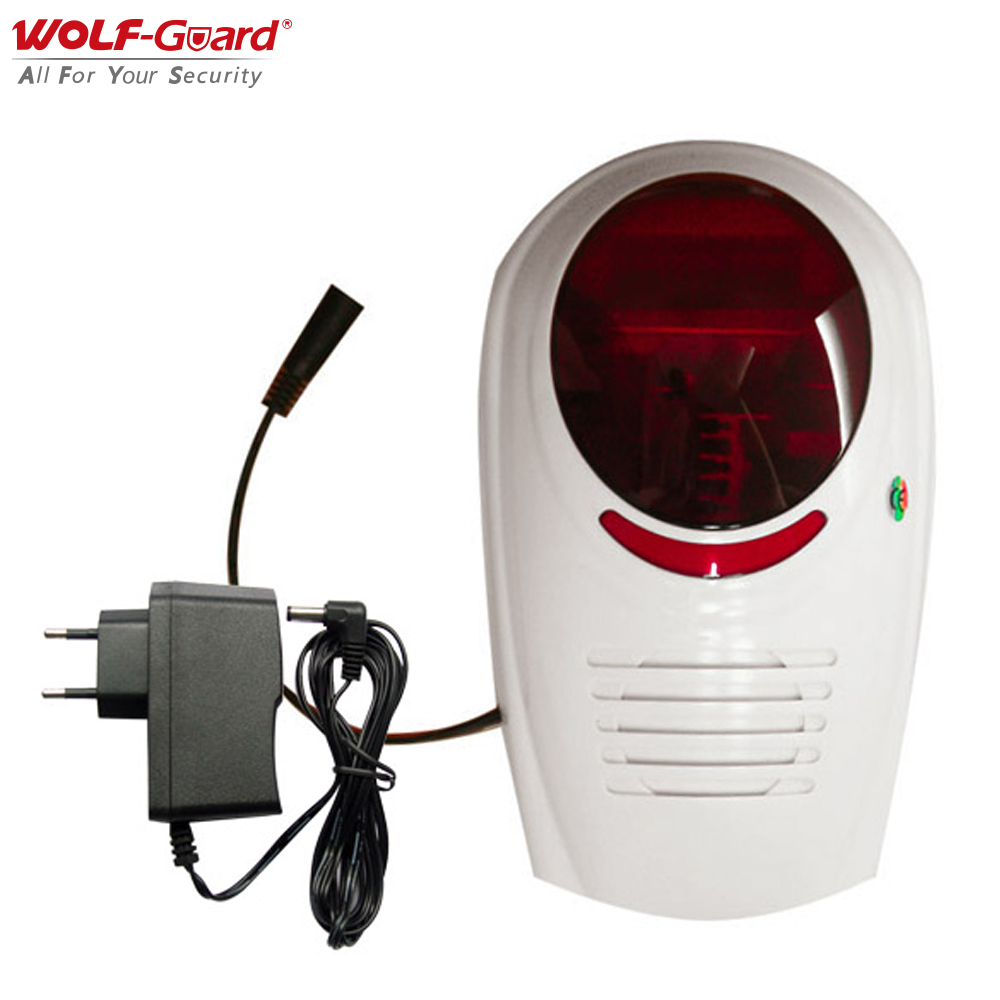 Home Security Siren - Wolf-Guard 433MHz bezprzewodowa migająca syrena dźwiękowa