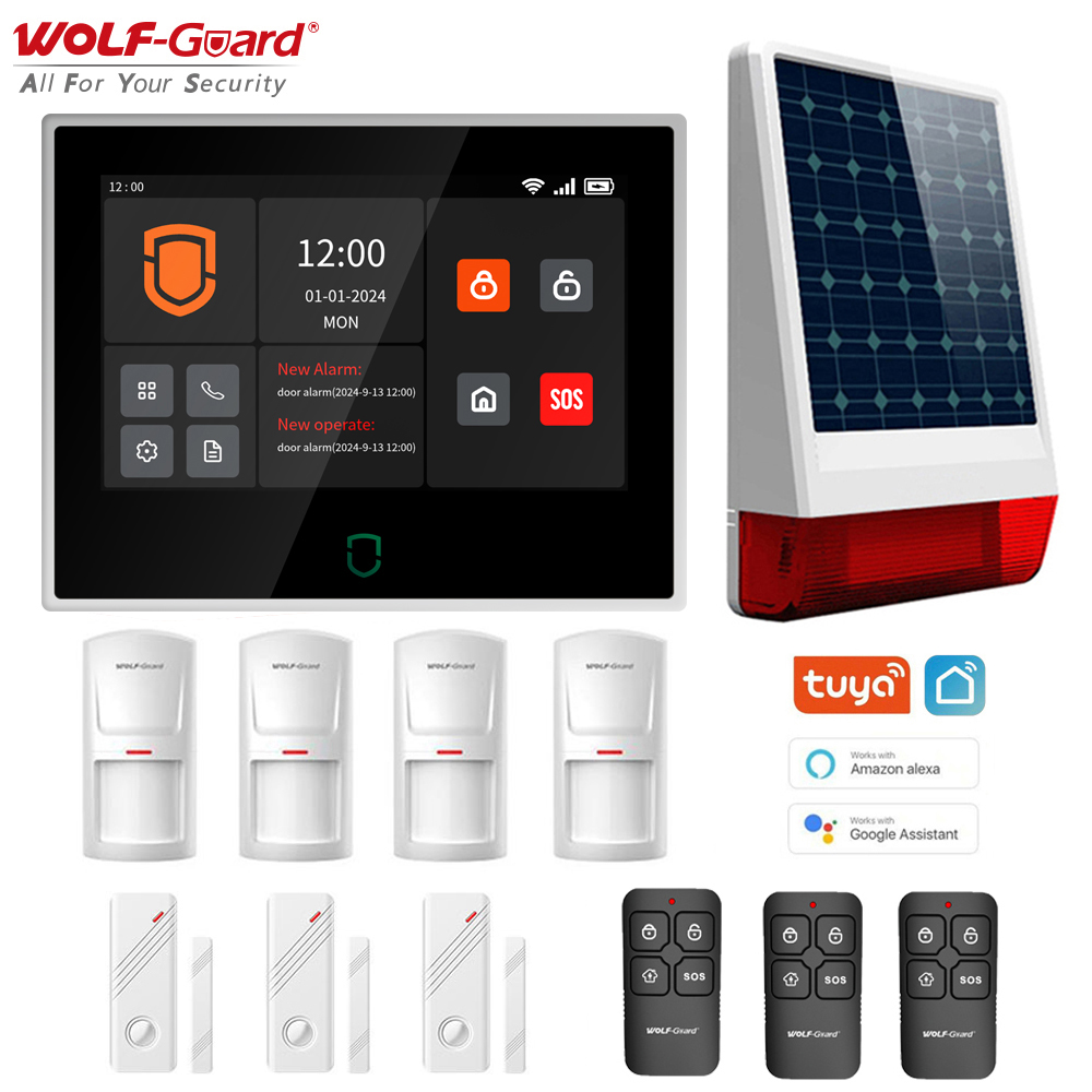 Home Security Siren - Wolf-Guard 7-calowy ekran dotykowy WiFi 4G